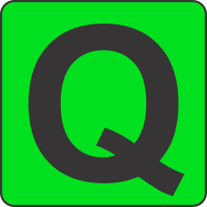 Fouroescent Circle or Square Label Alphabetic letter Q